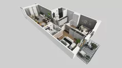3 pokoje, mieszkanie 58,71 m², piętro 1, oferta nr A/7, Osiedle Park Świetlików, Wrocław, Maślice, Aleja Śliwowa 21