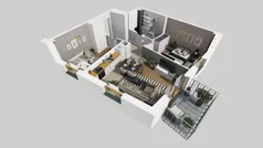 3 pokoje, mieszkanie 48,27 m², piętro 1, oferta nr A/12, Osiedle Park Świetlików, Wrocław, Maślice, Aleja Śliwowa 21
