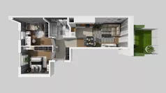 3 pokoje, mieszkanie 54,56 m², parter, oferta nr A/19, Osiedle Park Świetlików, Wrocław, Maślice, Aleja Śliwowa 21