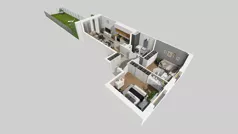 3 pokoje, mieszkanie 54,75 m², parter, oferta nr A/22, Osiedle Park Świetlików, Wrocław, Maślice, Aleja Śliwowa 21