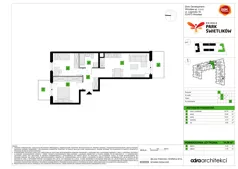 3 pokoje, mieszkanie 54,56 m², piętro 1, oferta nr A/23, Osiedle Park Świetlików, Wrocław, Maślice, Aleja Śliwowa 21