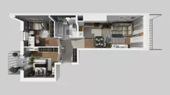 3 pokoje, mieszkanie 54,56 m², piętro 1, oferta nr A/23, Osiedle Park Świetlików, Wrocław, Maślice, Aleja Śliwowa 21