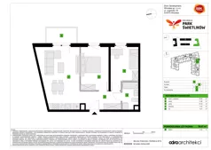 3 pokoje, mieszkanie 56,67 m², piętro 1, oferta nr A/38, Osiedle Park Świetlików, Wrocław, Maślice, Aleja Śliwowa 21