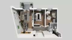 3 pokoje, mieszkanie 56,67 m², piętro 1, oferta nr A/38, Osiedle Park Świetlików, Wrocław, Maślice, Aleja Śliwowa 21