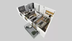 3 pokoje, mieszkanie 56,67 m², piętro 1, oferta nr A/38, Osiedle Park Świetlików, Wrocław, Maślice, Aleja Śliwowa 21