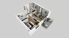 3 pokoje, mieszkanie 55,23 m², piętro 1, oferta nr A/52, Osiedle Park Świetlików, Wrocław, Maślice, Aleja Śliwowa 21