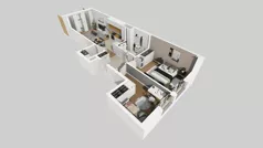 3 pokoje, mieszkanie 61,14 m², piętro 4, oferta nr A/66, Osiedle Bokserska 71, Warszawa, Ursynów, Wyczółki, ul. Bokserska 71