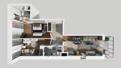 3 pokoje, mieszkanie 58,03 m², piętro 2, oferta nr D/9, Bokserska 71 etap 2.3, Warszawa, Ursynów, Wyczółki, ul. Bokserska
