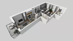 3 pokoje, mieszkanie 58,03 m², piętro 2, oferta nr D/9, Bokserska 71 etap 2.3, Warszawa, Ursynów, Wyczółki, ul. Bokserska