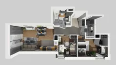 3 pokoje, mieszkanie 58,67 m², parter, oferta nr D/30, Bokserska 71 etap 2.3, Warszawa, Ursynów, Wyczółki, ul. Bokserska