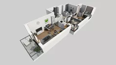 3 pokoje, mieszkanie 58,66 m², piętro 1, oferta nr D/35, Bokserska 71 etap 2.3, Warszawa, Ursynów, Wyczółki, ul. Bokserska