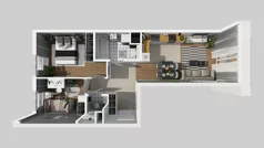 3 pokoje, mieszkanie 56,30 m², piętro 1, oferta nr D/68, Bokserska 71 etap 2.3, Warszawa, Ursynów, Wyczółki, ul. Bokserska