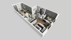 3 pokoje, mieszkanie 56,30 m², piętro 1, oferta nr D/68, Bokserska 71 etap 2.3, Warszawa, Ursynów, Wyczółki, ul. Bokserska