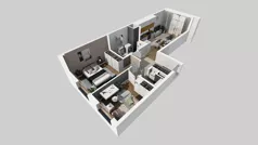 3 pokoje, mieszkanie 56,30 m², piętro 2, oferta nr D/72, Bokserska 71 etap 2.3, Warszawa, Ursynów, Wyczółki, ul. Bokserska