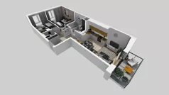 3 pokoje, mieszkanie 56,30 m², piętro 2, oferta nr D/72, Bokserska 71 etap 2.3, Warszawa, Ursynów, Wyczółki, ul. Bokserska