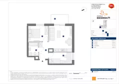 3 pokoje, mieszkanie 45,39 m², piętro 3, oferta nr D/78, Bokserska 71 etap 2.3, Warszawa, Ursynów, Wyczółki, ul. Bokserska
