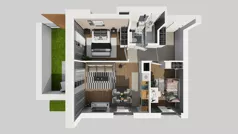 3 pokoje, mieszkanie 53,38 m², parter, oferta nr E/33, Bokserska 71 etap 2.3, Warszawa, Ursynów, Wyczółki, ul. Bokserska