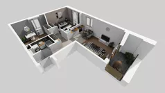 3 pokoje, mieszkanie 57,41 m², piętro 1, oferta nr A/1, Osiedle Wilno 8, Warszawa, Targówek, Elsnerów, ul. Bukowiecka