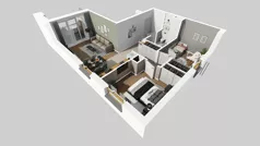 3 pokoje, mieszkanie 57,41 m², piętro 1, oferta nr A/1, Osiedle Wilno 8, Warszawa, Targówek, Elsnerów, ul. Bukowiecka