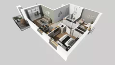 3 pokoje, mieszkanie 57,53 m², piętro 3, oferta nr A/9, Osiedle Wilno 8, Warszawa, Targówek, Elsnerów, ul. Bukowiecka