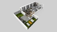 3 pokoje, mieszkanie 61,80 m², parter, oferta nr D/9, Osiedle Wilno 8.1.2, Warszawa, Targówek, Elsnerów, ul. Bukowiecka