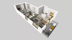 3 pokoje, mieszkanie 63,79 m², piętro 1, oferta nr D/12, Osiedle Wilno 8.1.2, Warszawa, Targówek, Elsnerów, ul. Bukowiecka
