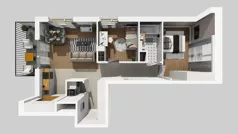 3 pokoje, mieszkanie 63,79 m², piętro 2, oferta nr D/21, Osiedle Wilno 8.1.2, Warszawa, Targówek, Elsnerów, ul. Bukowiecka