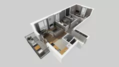 3 pokoje, mieszkanie 63,79 m², piętro 2, oferta nr D/21, Osiedle Wilno 8.1.2, Warszawa, Targówek, Elsnerów, ul. Bukowiecka