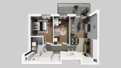 3 pokoje, mieszkanie 49,34 m², piętro 2, oferta nr D/44, Osiedle Wilno 8.1.2, Warszawa, Targówek, Elsnerów, ul. Bukowiecka