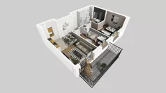 3 pokoje, mieszkanie 49,34 m², piętro 2, oferta nr D/44, Osiedle Wilno 8.1.2, Warszawa, Targówek, Elsnerów, ul. Bukowiecka