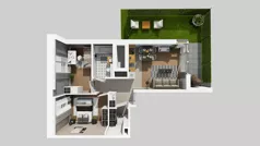 3 pokoje, mieszkanie 53,24 m², piętro 1, oferta nr B/7, Osiedle Wilno 8.1.2, Warszawa, Targówek, Elsnerów, ul. Bukowiecka