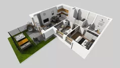 3 pokoje, mieszkanie 52,71 m², parter, oferta nr D/50, Osiedle Wilno 8.1.2, Warszawa, Targówek, Elsnerów, ul. Bukowiecka
