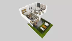 3 pokoje, mieszkanie 52,71 m², parter, oferta nr D/50, Osiedle Wilno 8.1.2, Warszawa, Targówek, Elsnerów, ul. Bukowiecka