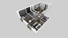 3 pokoje, mieszkanie 52,42 m², piętro 1, oferta nr D/64, Osiedle Wilno 8.1.2, Warszawa, Targówek, Elsnerów, ul. Bukowiecka