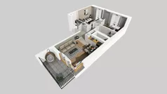 3 pokoje, mieszkanie 52,42 m², piętro 1, oferta nr D/64, Osiedle Wilno 8.1.2, Warszawa, Targówek, Elsnerów, ul. Bukowiecka