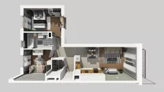 3 pokoje, mieszkanie 56,00 m², piętro 1, oferta nr B/22, Osiedle Wilno 8.1.2, Warszawa, Targówek, Elsnerów, ul. Bukowiecka