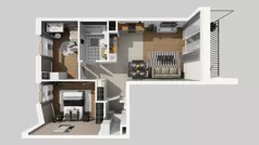 3 pokoje, mieszkanie 58,60 m², piętro 1, oferta nr C/14, Osiedle Wilno 8.1.2, Warszawa, Targówek, Elsnerów, ul. Bukowiecka