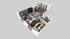 3 pokoje, mieszkanie 58,60 m², piętro 1, oferta nr C/14, Osiedle Wilno 8.1.2, Warszawa, Targówek, Elsnerów, ul. Bukowiecka