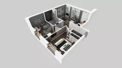 3 pokoje, mieszkanie 49,57 m², piętro 1, oferta nr C/34, Osiedle Wilno 8.1.2, Warszawa, Targówek, Elsnerów, ul. Bukowiecka