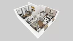 3 pokoje, mieszkanie 49,57 m², piętro 1, oferta nr C/34, Osiedle Wilno 8.1.2, Warszawa, Targówek, Elsnerów, ul. Bukowiecka