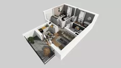 3 pokoje, mieszkanie 49,57 m², piętro 1, oferta nr C/34, Osiedle Wilno 8.1.2, Warszawa, Targówek, Elsnerów, ul. Bukowiecka