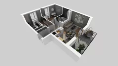 3 pokoje, mieszkanie 49,57 m², piętro 1, oferta nr C/34, Osiedle Wilno 8.1.2, Warszawa, Targówek, Elsnerów, ul. Bukowiecka