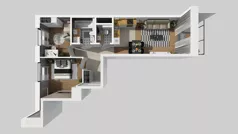 3 pokoje, mieszkanie 60,23 m², piętro 3, oferta nr A/87, Apartamenty Beethovena, Warszawa, Mokotów, Sielce, ul. Dziekońskiego 4
