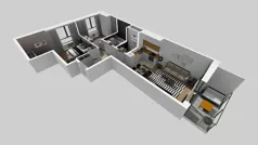 3 pokoje, mieszkanie 60,23 m², piętro 3, oferta nr A/87, Apartamenty Beethovena, Warszawa, Mokotów, Sielce, ul. Dziekońskiego 4