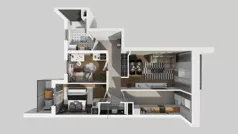 3 pokoje, mieszkanie 66,40 m², piętro 2, oferta nr A/42, Hubska 100 etap 2, Wrocław, Huby, Krzyki, ul. Hubska 100
