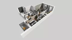 3 pokoje, mieszkanie 66,40 m², piętro 2, oferta nr A/42, Hubska 100 etap 2, Wrocław, Huby, Krzyki, ul. Hubska 100