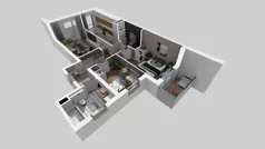 3 pokoje, mieszkanie 66,40 m², piętro 2, oferta nr A/42, Hubska 100 etap 2, Wrocław, Huby, Krzyki, ul. Hubska 100