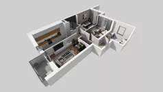 3 pokoje, mieszkanie 66,40 m², piętro 2, oferta nr A/42, Hubska 100 etap 2, Wrocław, Huby, Krzyki, ul. Hubska 100
