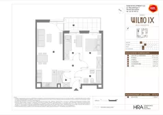 3 pokoje, mieszkanie 57,75 m², piętro 1, oferta nr A/69, Osiedle Wilno 9.2, Warszawa, Targówek, Elsnerów, ul. Rudnicka