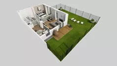 3 pokoje, mieszkanie 56,31 m², parter, oferta nr S/1, Wille Biskupin 2.1, Wrocław, Biskupin-Sępolno-Dąbie-Bartoszowice, Śródmieście, ul. K. Olszewskiego